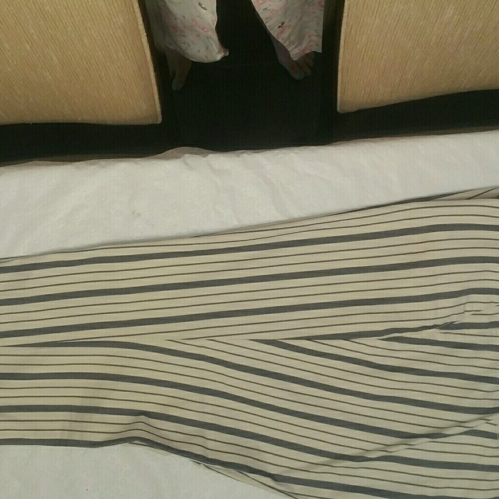 Loft chambray striped crop pants